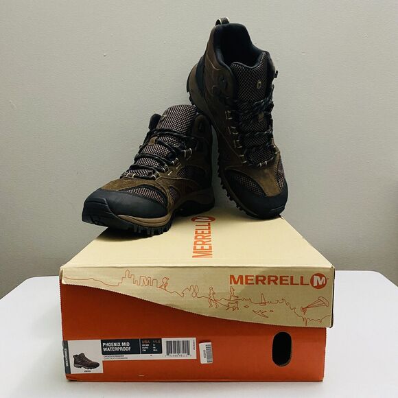 MERRELL Phoenix Mid Waterproof Men\'s Hiking Outdoor Boots J39355 Choco Size 11.5 main image 4